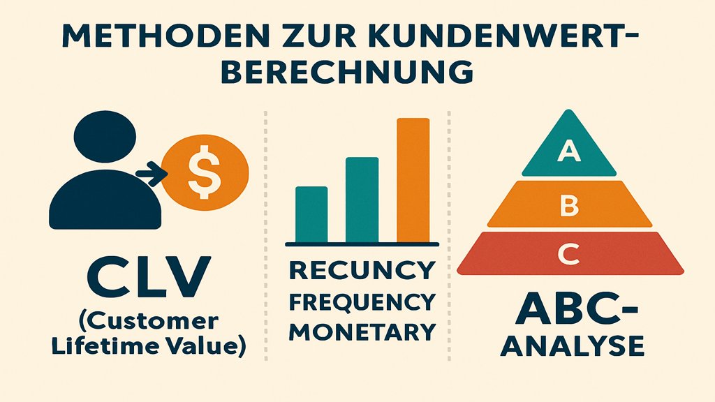 Eine Infografik zu Methoden der Kundenwertberechnung.