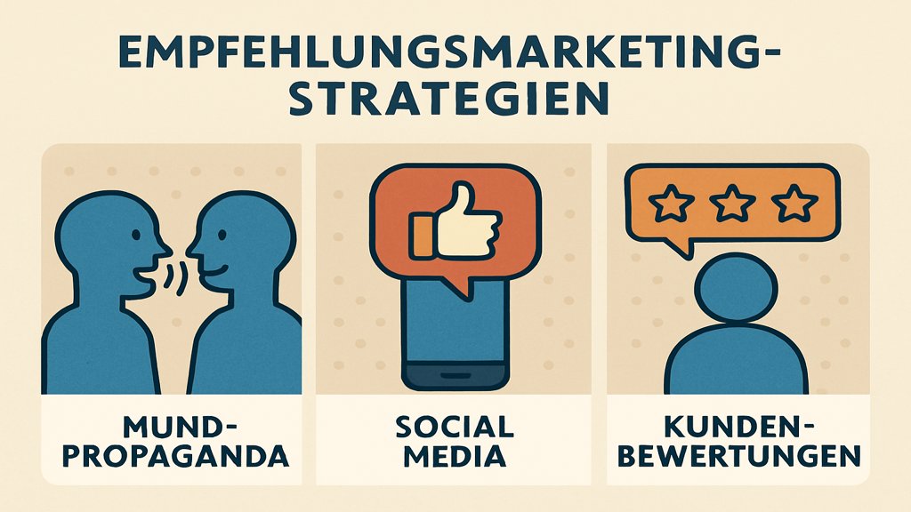 Eine Infografik zu verschiedenen Empfehlungsmarketing-Strategien.