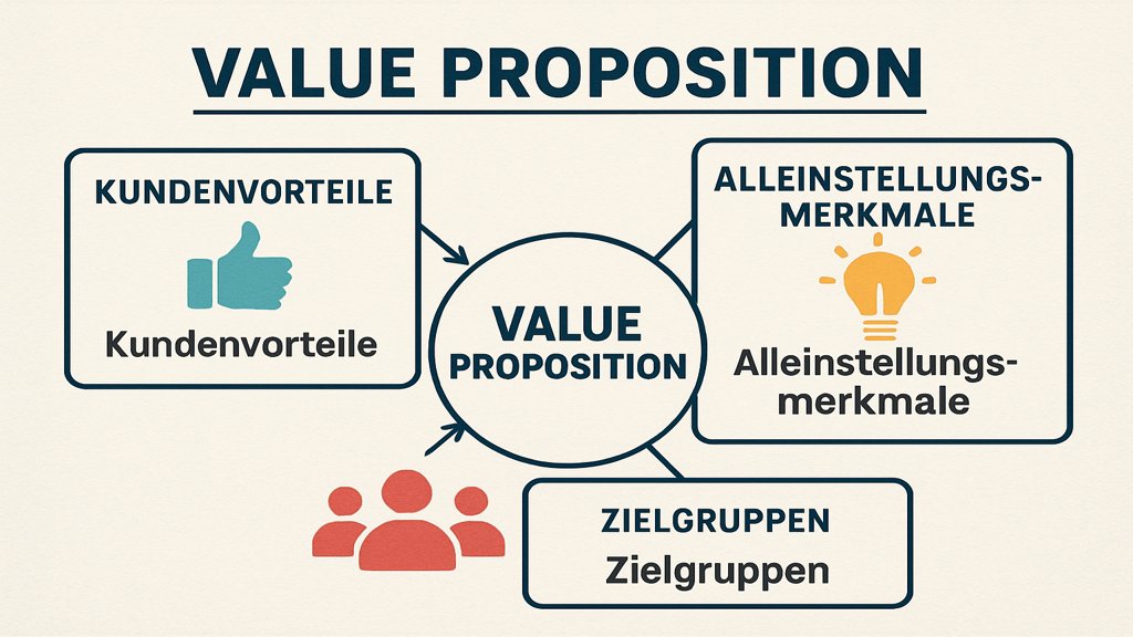 Infografik mit den Elementen einer Value Proposition.