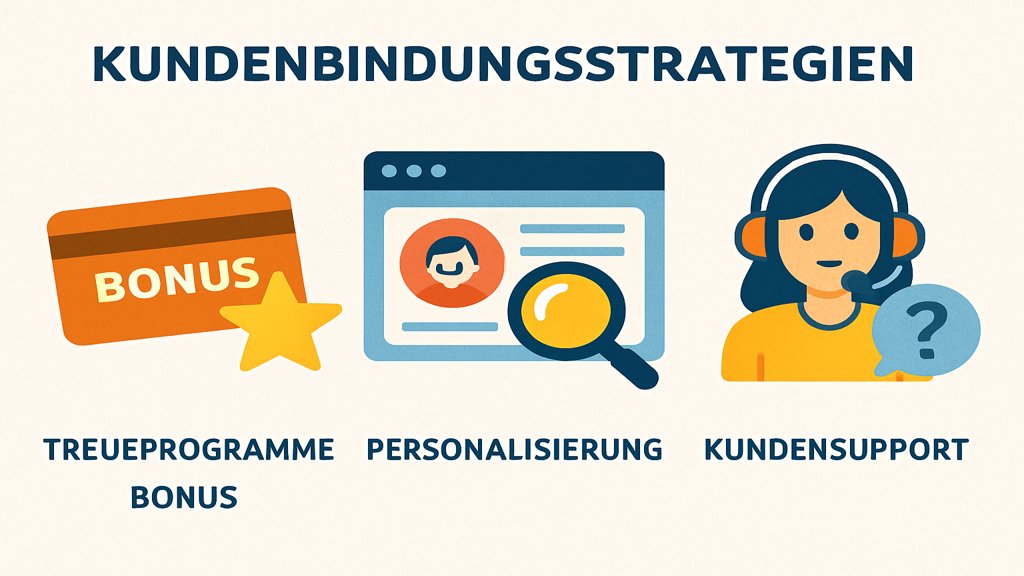 Infografik mit verschiedenen Strategien zur Kundenbindung.