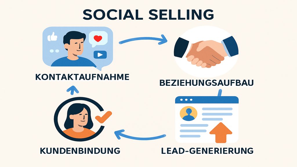 Infografik über den Social Selling Prozess.