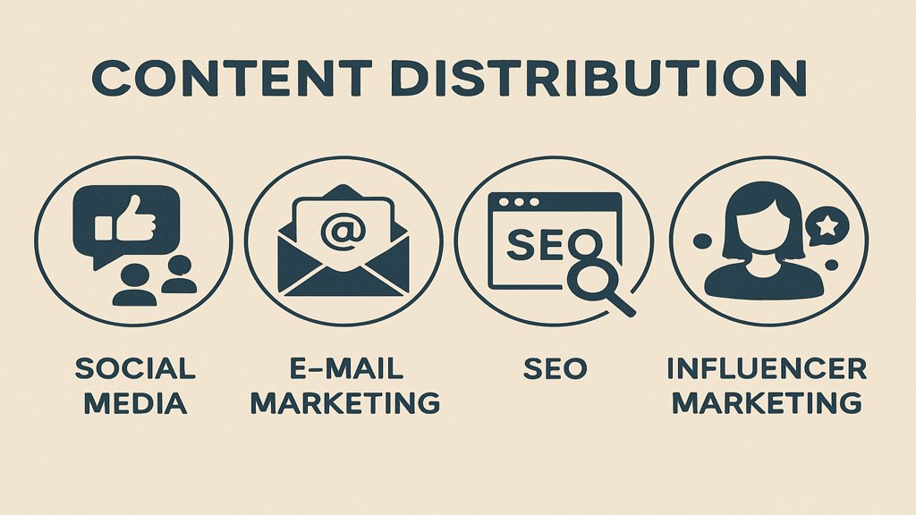 Infografik über die Kanäle der Content Distribution.