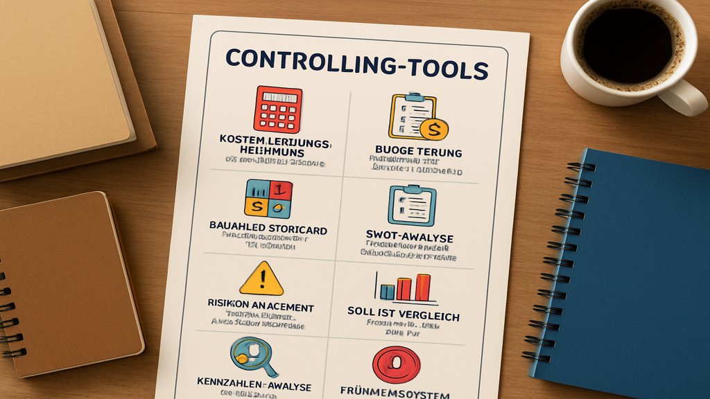 Infografik zu Controlling-Tools und deren Funktionen.