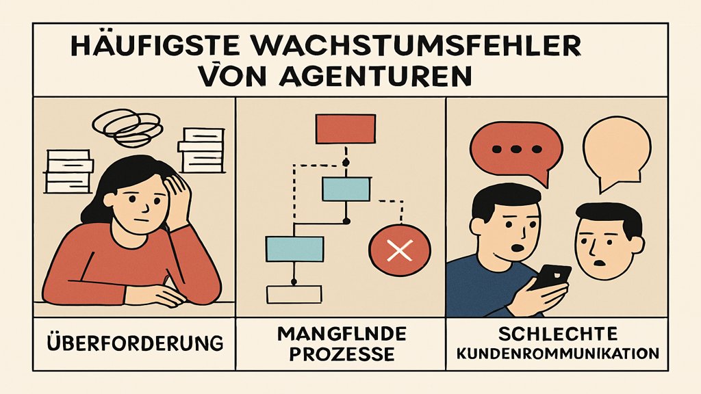 Infografik zu den häufigsten Wachstumsfehlern von Agenturen.