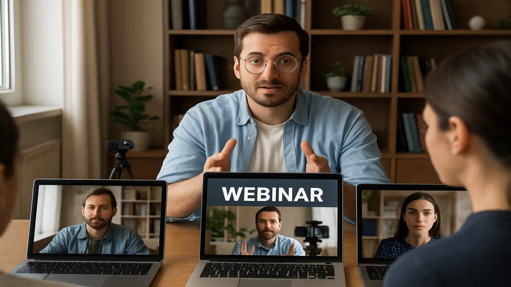Online-Webinar als Beispiel für das One to Many Modell.