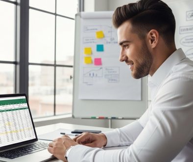 Ein Agenturinhaber nutzt eine Excel-Vorlage zur Liquiditätsplanung und hat seine Finanzen im Griff.