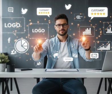 Ein Freelancer gestaltet aktiv sein Personal Branding durch digitale Elemente.