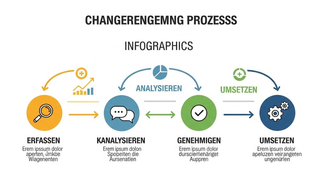 Infografik zum 5-Schritte-Prozess für das Management von Change Requests.
