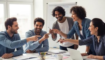 Ein engagiertes Team in einer Agentur steigert durch Zusammenarbeit die Mitarbeitermotivation.