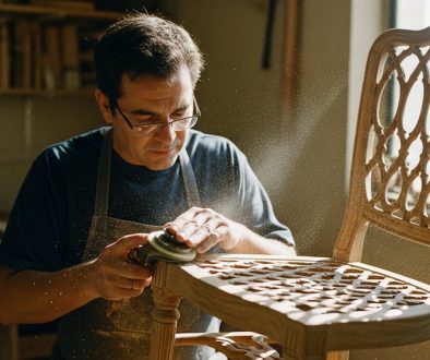 Ein erfahrener Handwerker pflegt ein Möbelstück als Symbol für nachhaltige Kundenbindung.