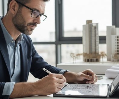 Ein Manager analysiert Daten für Cross-Selling-Potenziale am Schreibtisch.