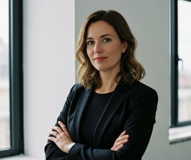 Eine Agentur-Gründerin, die durch strategische Public Relations Autorität ausstrahlt.