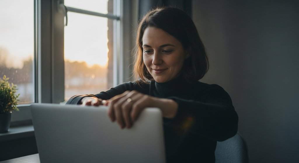 Freelancerin setzt klare Grenzen für eine gesunde Work-Life-Integration.