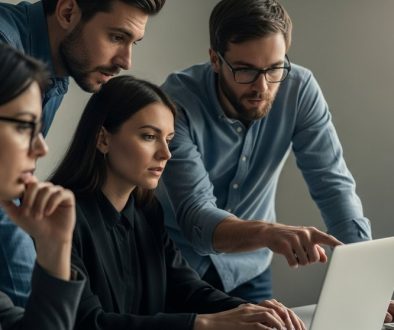 Team von Agentur-Experten bei der strategischen Planung der Krisenkommunikation.