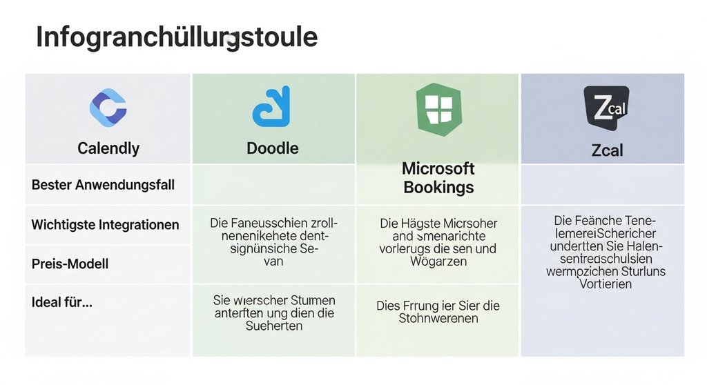 Vergleichstabelle der besten Terminfindungs-Tools für Agenturen und Selbstständige.
