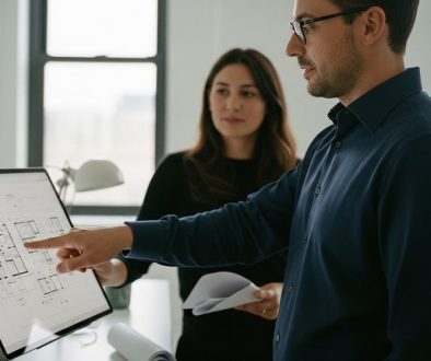 Zwei Agentur-Profis planen eine Strategie, was die Zusammenarbeit mit einer White Label Agentur symbolisiert.