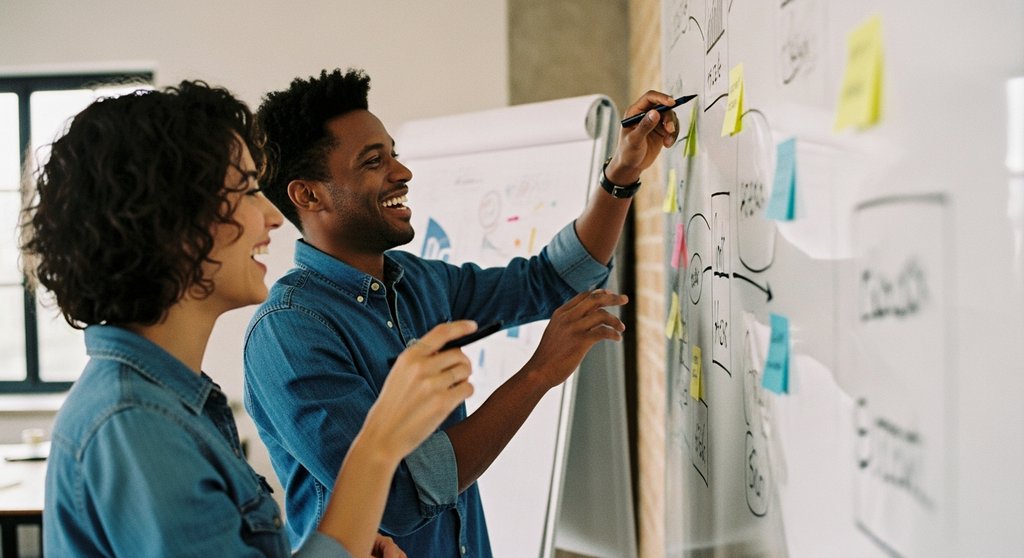 Zwei Experten bündeln ihr Know-how in einem Joint Venture und erarbeiten eine Strategie.