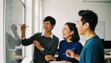 Ein kreatives Team bei der Entwicklung einer starken Agentur Kultur durch intensive Zusammenarbeit.