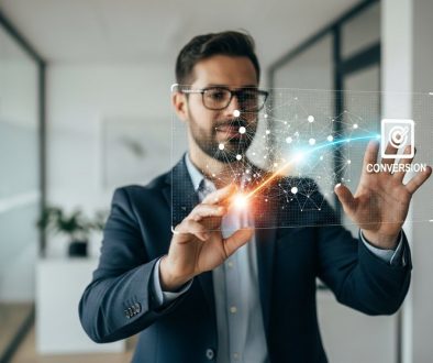 Ein Marketing-Experte analysiert eine Datenvisualisierung, um das Google Ads Conversion Tracking einzurichten.