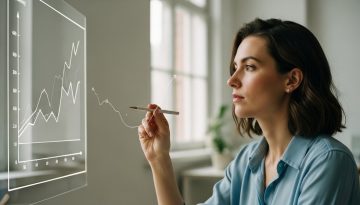 Eine Agentur-Inhaberin beim Cashflow Management zur Sicherung der Liquidität.