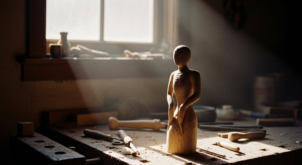 Eine verstaubte, unfertige Skulptur als Metapher für eine nicht validierte Business-Nische.