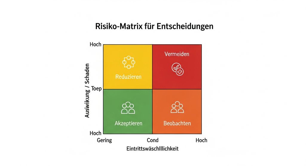 Infografik einer Risiko-Matrix zur Bewertung von unternehmerischen Entscheidungen.