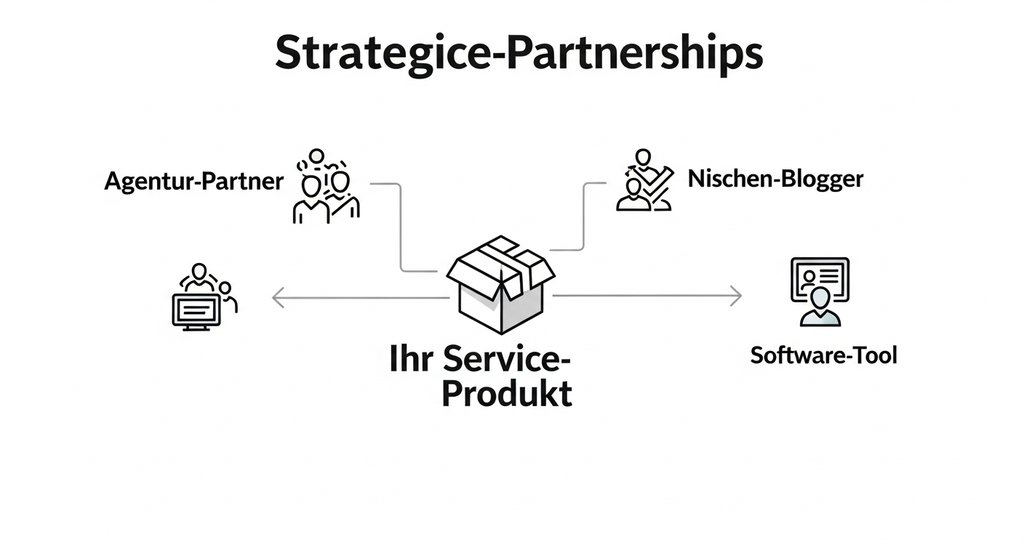 Infografik zu strategischen Partnerschaften für produktisierte Dienstleistungen.