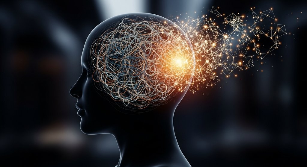 Konzeptbild eines Mindset-Wandels von Komplexität zu strategischer Klarheit für ein skalierbares Geschäftsmodell.