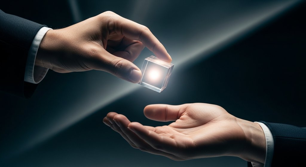 Symbolische Übergabe eines Geschäftsanteils einer GmbH für Nachfolge oder Beteiligung.
