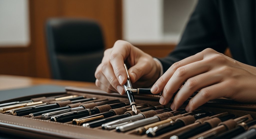 Vertriebler wählt die passende Closing Technik wie ein präzises Werkzeug aus.