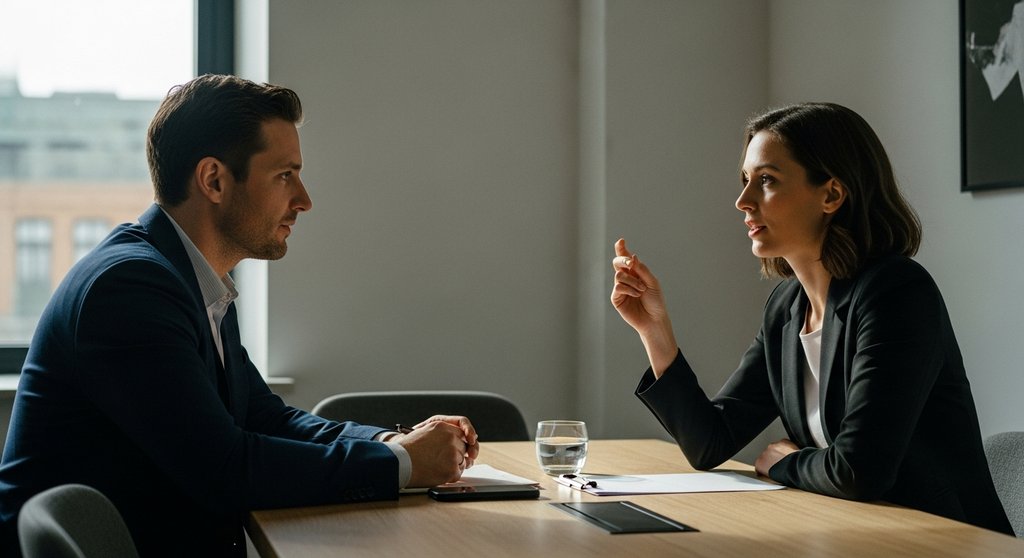 Zwei Profis im konstruktiven Dialog während einer Preisverhandlung im B2B.